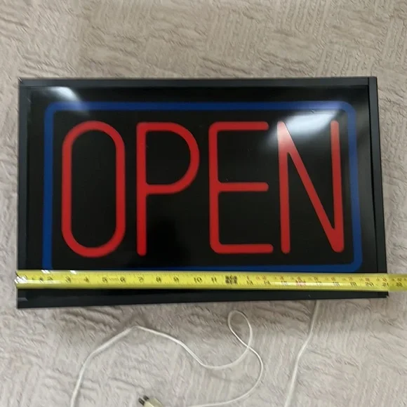 Vintage OPEN light up sign, approx 21”x13”x4.5”